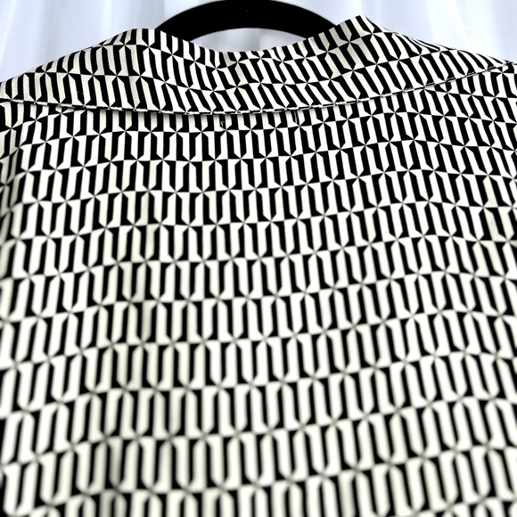 Frame - Silk Blouse, Black and White Patterned Women's Top - Picture 9 of 10